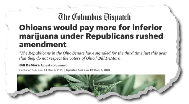 Columbus Dispatch: Ohioans would pay more for inferior marijuana under Republicans rushed amendment