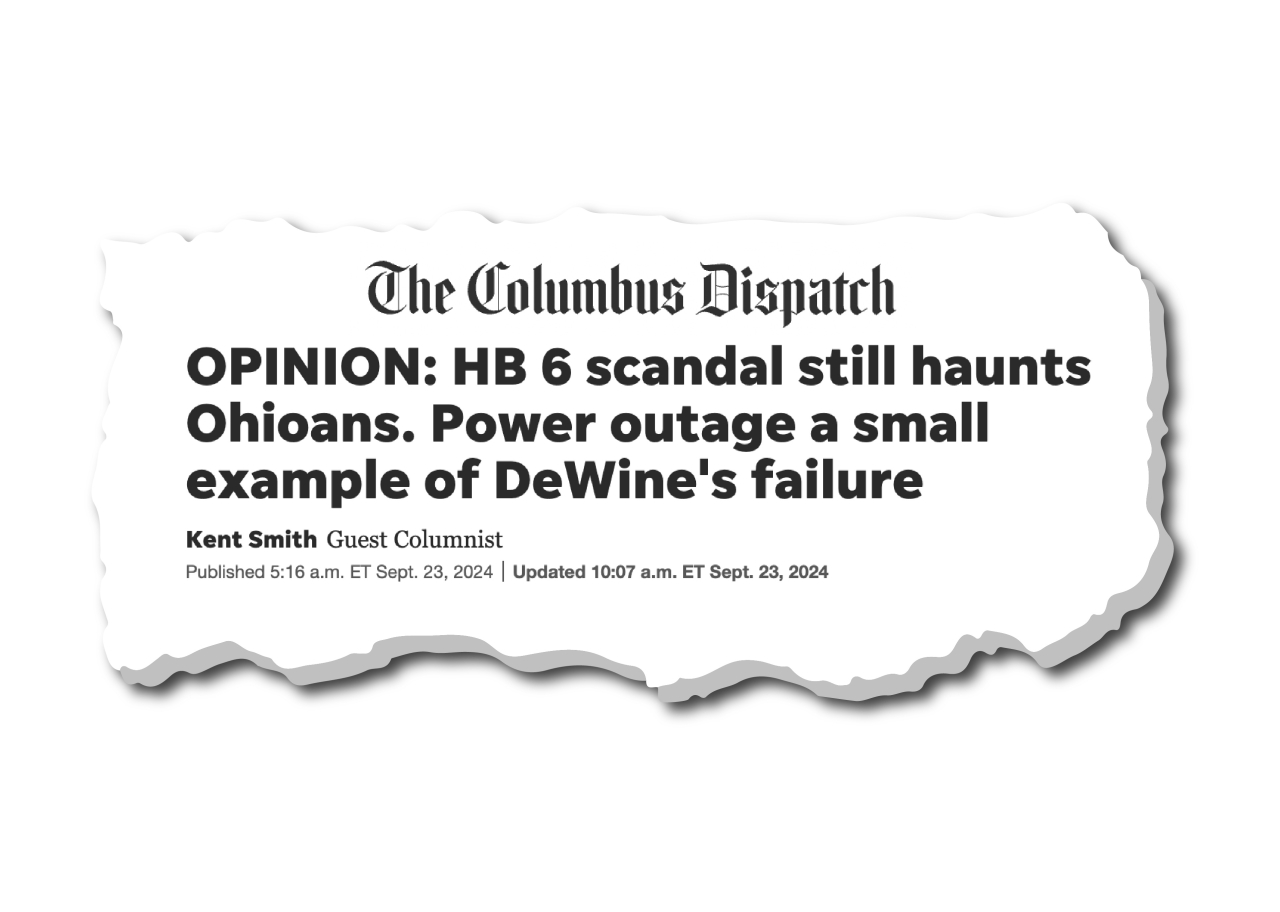 Columbus Dispatch: OPINION: HB 6 scandal still haunts Ohioans. Power outage a small example of DeWine's failure