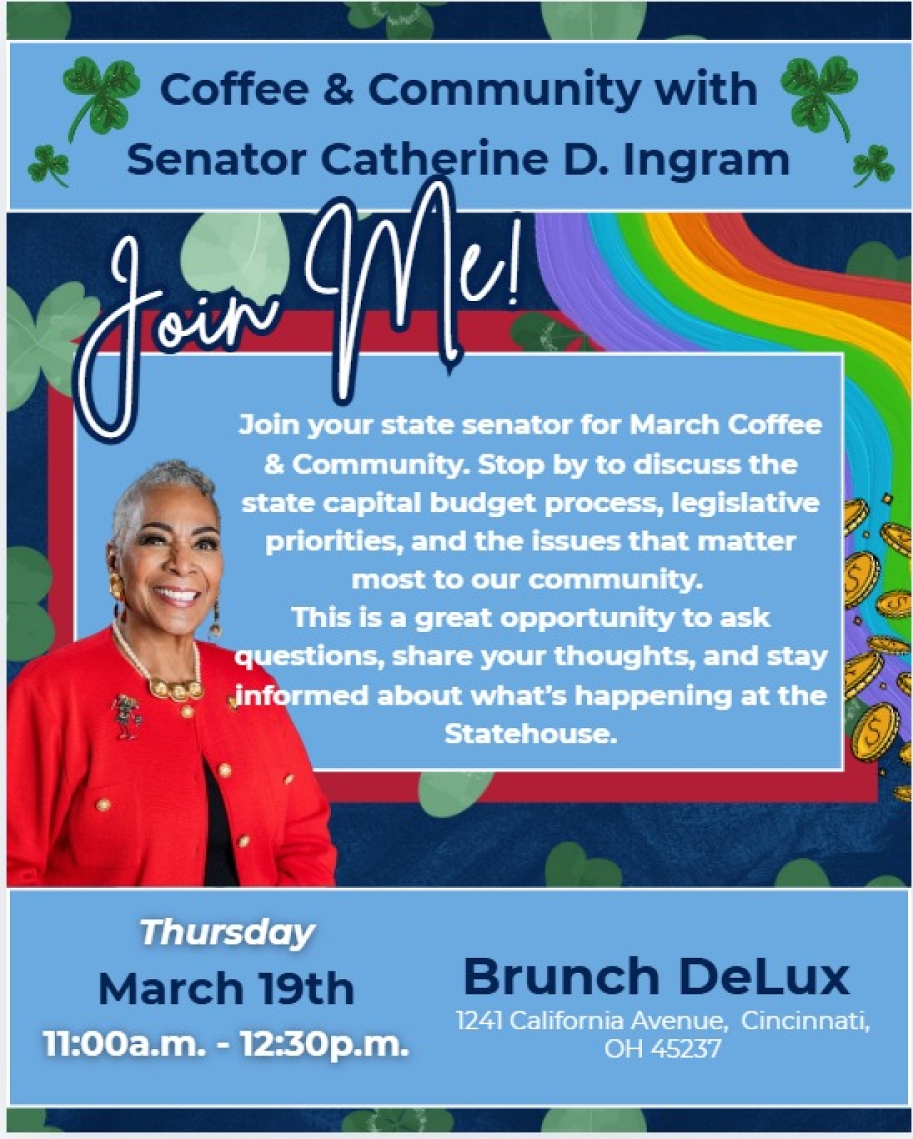 March Coffee & Community with Senator Ingram