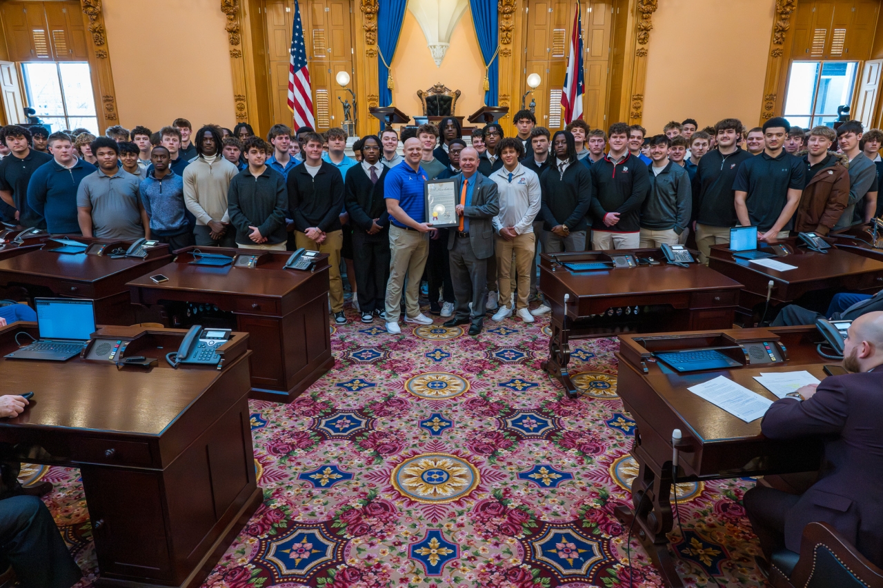 Senator Brenner Honors Olentangy Orange Football State Champions