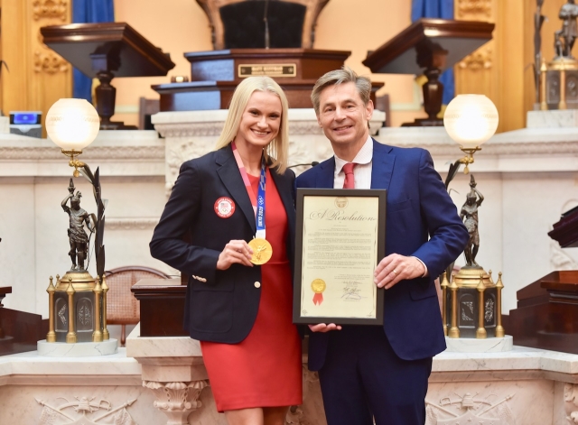 Dolan Honors 2020 Olympic Gold Medalist from Cuyahoga County
