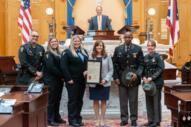 Gavarone Welcomes Ohio State Highway Patrol's 2018 Dispatcher of the Year to Ohio Senate