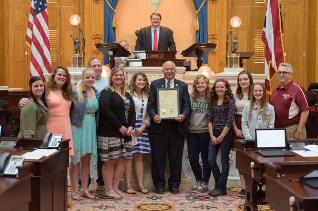 Hackett Honors Northeastern High School Girls Powerlifting Champions at Statehouse