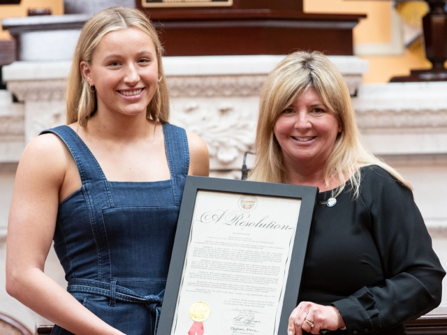 Kunze Recognizes Dublin Coffman High School State Swimming Champion