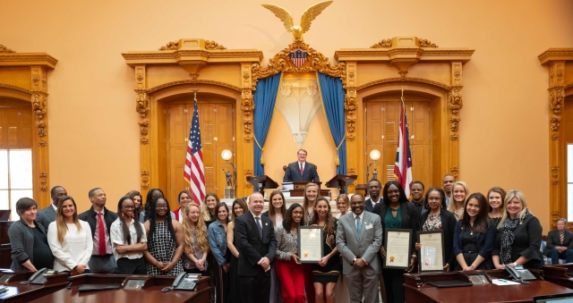 The Ohio State Indoor Track Big Ten Champions Recognized by the Ohio Senate